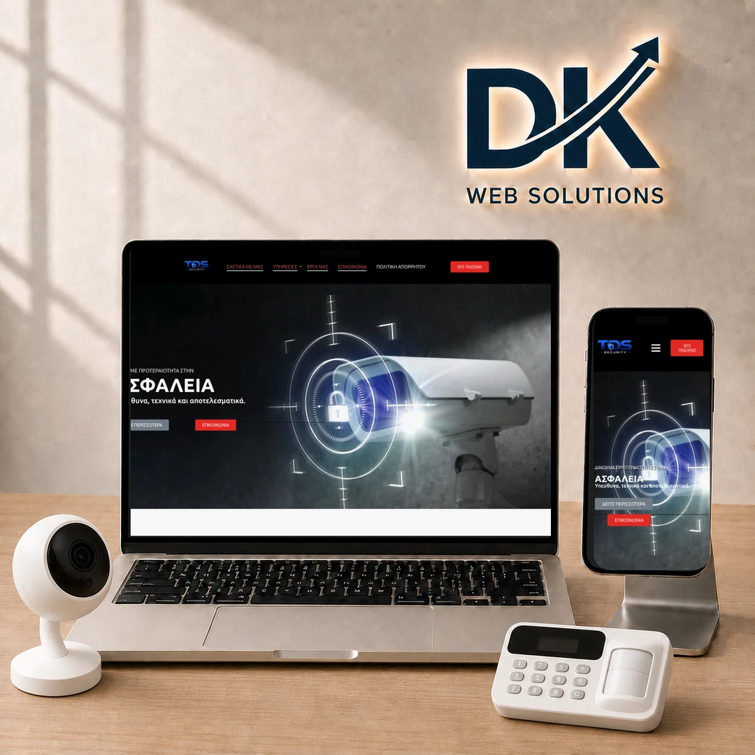 Σελίδα TDS Security με παρουσίαση υπηρεσιών συστημάτων ασφάλειας