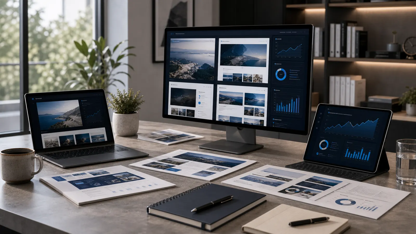 Αφηρημένα portfolio mockups για websites και digital case studies
